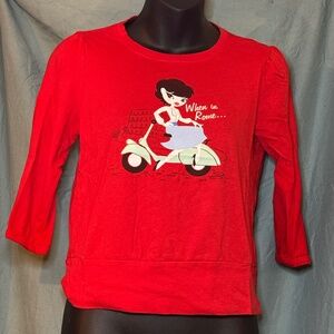 Mighty Fine FRENCH KITTY When in Rome Vintage VESPA shirt